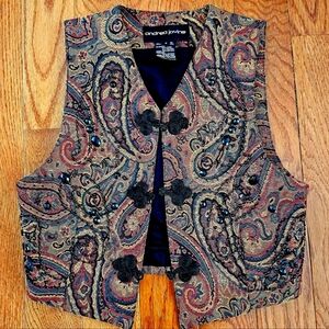 Gorgeous Andrea Jovine Paisley Beaded Vest (Size 4)